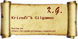 Krizsák Gilgames névjegykártya